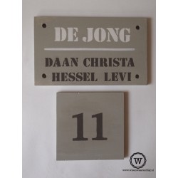 Naambord familie de Jong