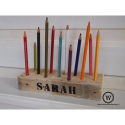 Houten potloden blok met tekst| stoere juffenbedankjes