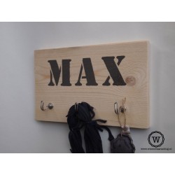 Kapstok naturel met naam