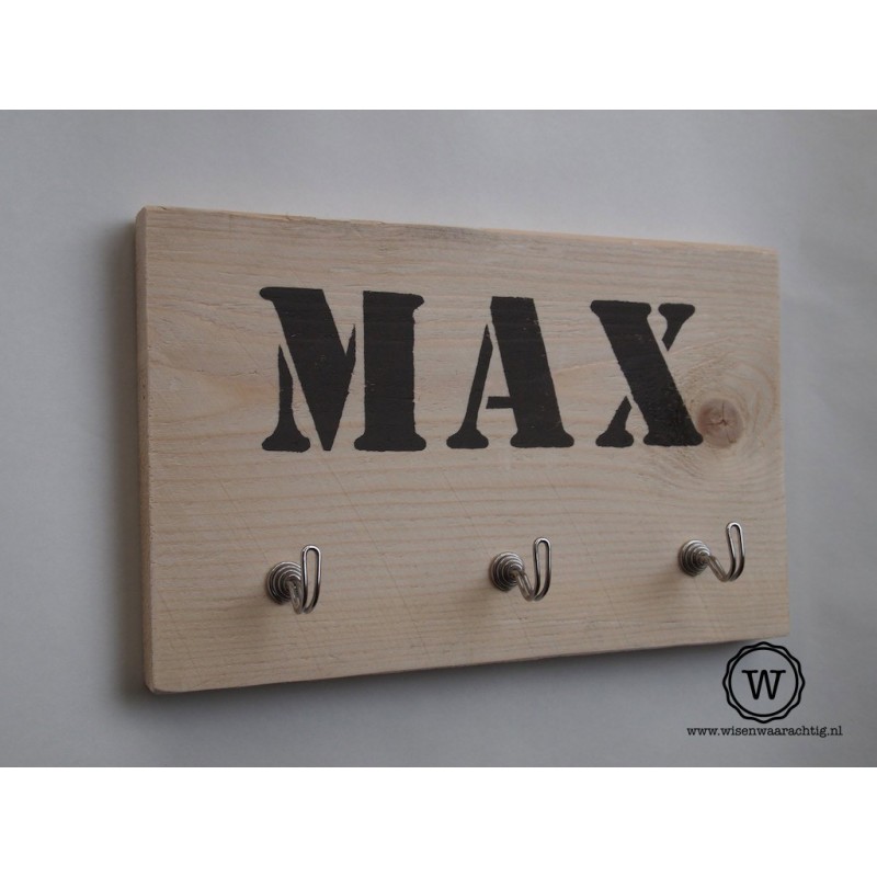 Kapstok naturel met naam