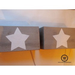 Wandlamp hout | Met witte ster | Wis en Waarachtig