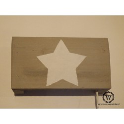 Wandlamp hout | Met witte ster | Wis en Waarachtig