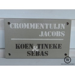 Naambord familie de Jong