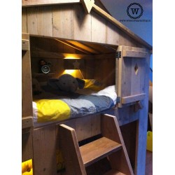 Wandlamp hout | Met witte ster | Wis en Waarachtig