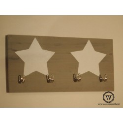Stoere houten kapstok met sterren en naam| Snelle levering