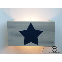 Wandlamp steigerhout ster | Stoere leeslamp | Wis en Waarachtig