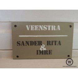 Naambord familie de Jong