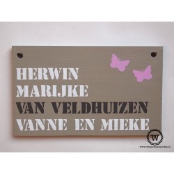 Naambord familie van Voorst