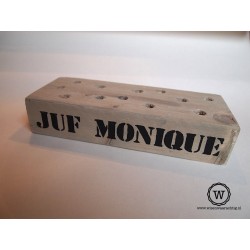 Houten potloden blok met tekst| stoere juffenbedankjes