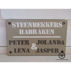 Naambord familie de Jong