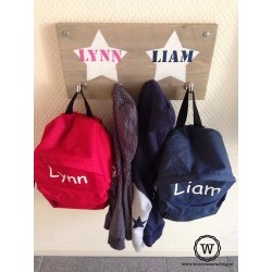 Stoere houten kapstok met sterren en naam| Snelle levering