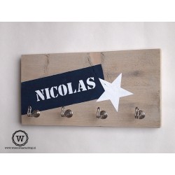 Kapstok label donkerblauw