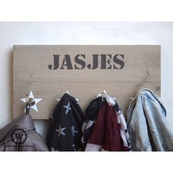 Stoere houten kapstok jasjes| Snelle levering