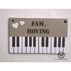 Naambord voordeur piano