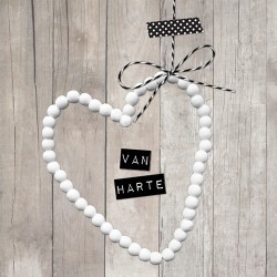 lieve verjaardagskaart hartje met kralen| Gratis verzending