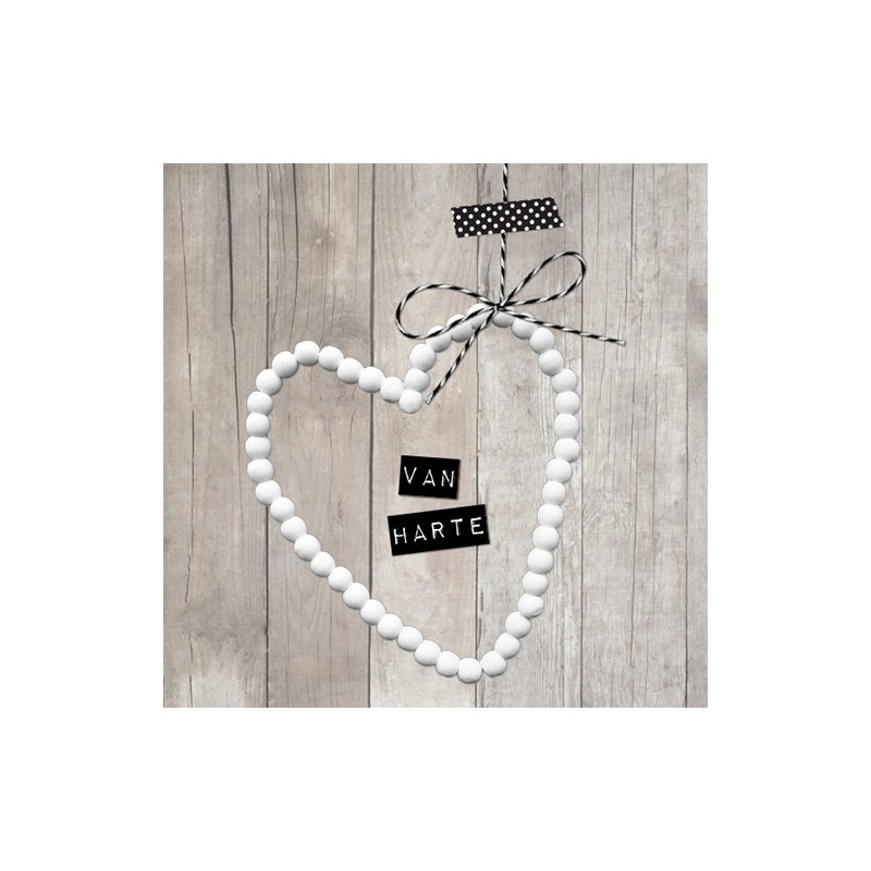 lieve verjaardagskaart hartje met kralen| Gratis verzending