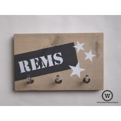 Kapstok label donkergrijs