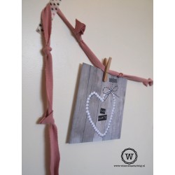 lieve verjaardagskaart hartje met kralen| Gratis verzending