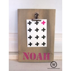 Memobord met naam roze