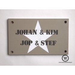 Naambord voordeur ster