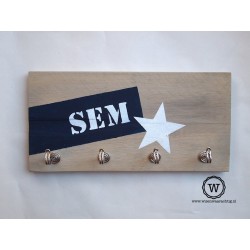 Kapstok label donkerblauw