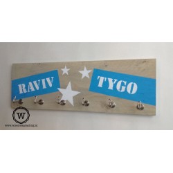 Kapstok labels namen aqua