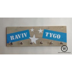 Kapstok labels namen aqua