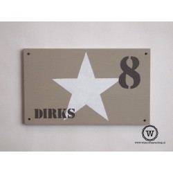 Naambord voordeur ster