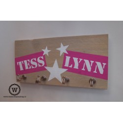 Kapstok labels namen roze