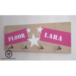 Kapstok labels namen roze