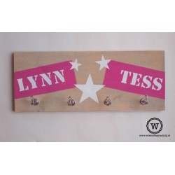 Kapstok labels namen roze