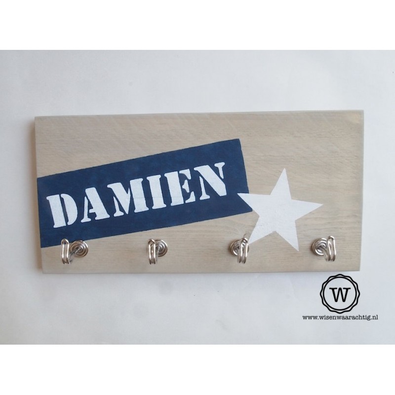 Kapstok label donkerblauw