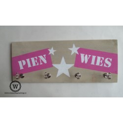 Kapstok labels namen roze