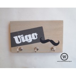 Kapstok label donkergrijs snor