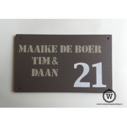 Naambord familie Horst