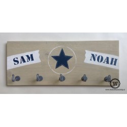 Kapstok tape en ster twee namen