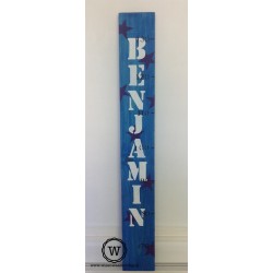 Groeimeter met naam blauw