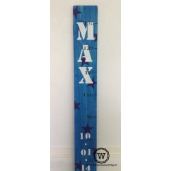 Groeimeter blauw met naam en datum