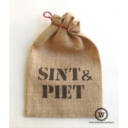Jute zakje sint & piet