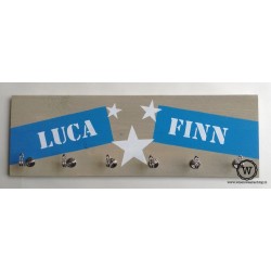 Kapstok labels namen aqua