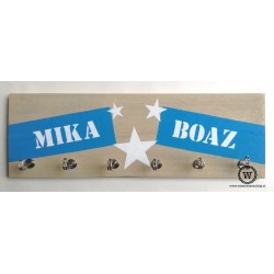 Kapstok labels namen aqua