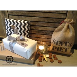 Jute zakje sint & piet