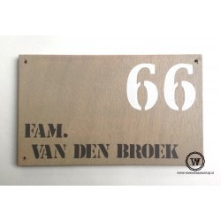 Naambord familie van den Broek