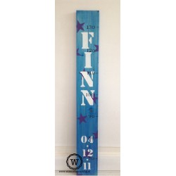 Groeimeter blauw met naam en datum