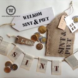 Houten sinterklaaslabel white wash