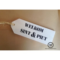 Houten sinterklaaslabel white wash