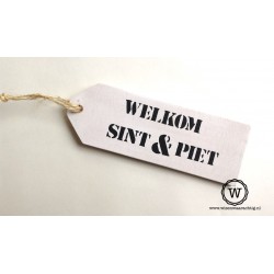 Houten sinterklaaslabel white wash