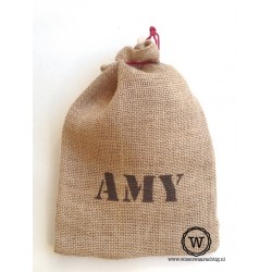 Jute zakje met naam