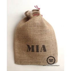 Jute zakje met naam