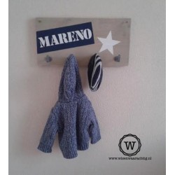 Kapstok label donkerblauw